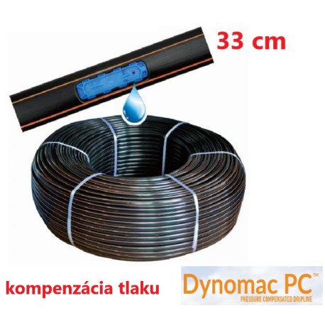 Hadica kvapková DYNOMAC s kompenzáciou tlaku 33 cm - 100 m